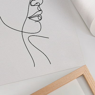 Poster în culori saturate Artă minimalistă cu linii faciale fără detalii inutile