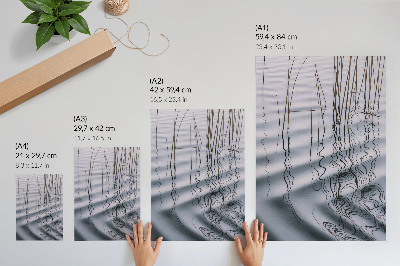Grafică modernă pe pânză Motiv minimalist cu valuri și linii pe apă