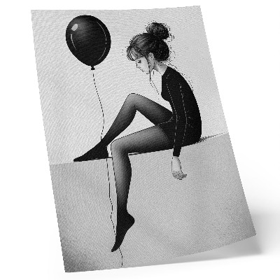 Grafică modernă pe pânză Figură pe margine cu o reflecție emoțională într-un balon