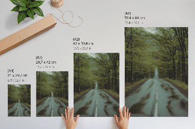 Poster rezistent pentru perete Drumul forestier, pace, verde, aventură, mister