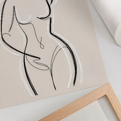 Poster rezistent pentru perete O siluetă minimalistă a unei femei pe un fundal bej