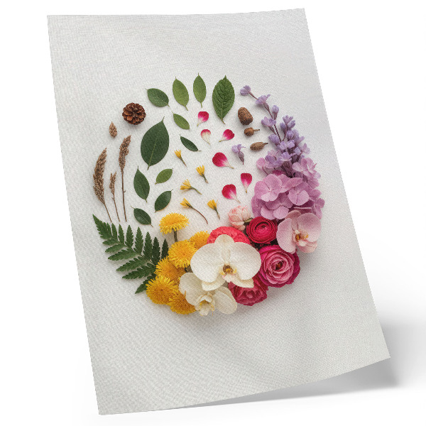 Poster rezistent pentru perete O compoziție colorată de flori și frunze în armonie