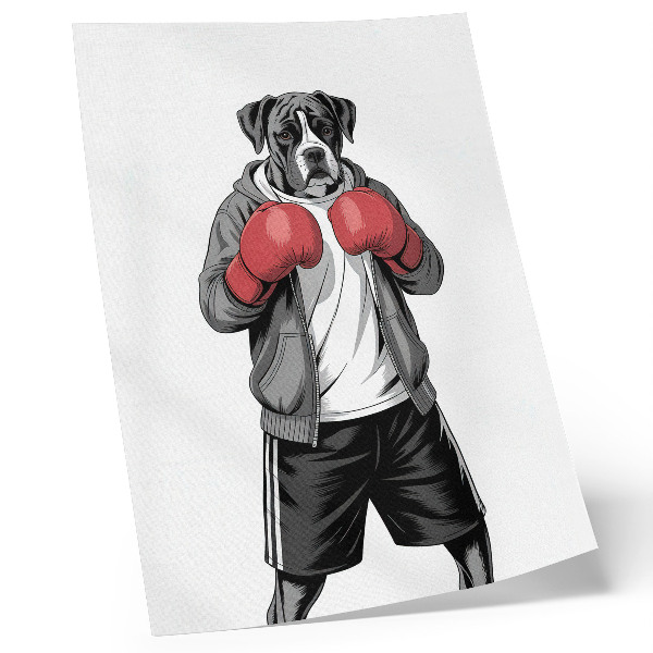 Grafică modernă pe pânză Mănuși de box pentru câini Boxer, stil sportiv