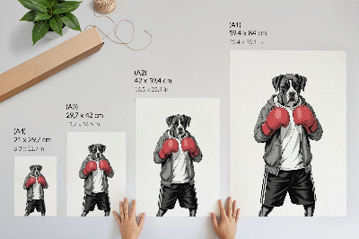 Grafică modernă pe pânză Mănuși de box pentru câini Boxer, stil sportiv