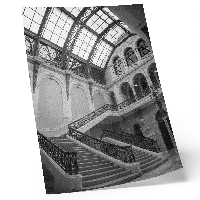 Poster în culori saturate Scară decorativă, ferestre mari, tavane înalte