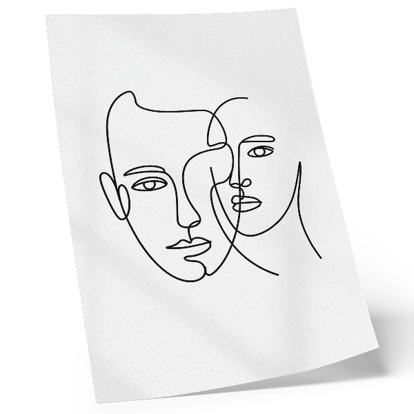Poster rezistent pentru perete Portrete minimaliste, artă liniară, profunzime, emoții