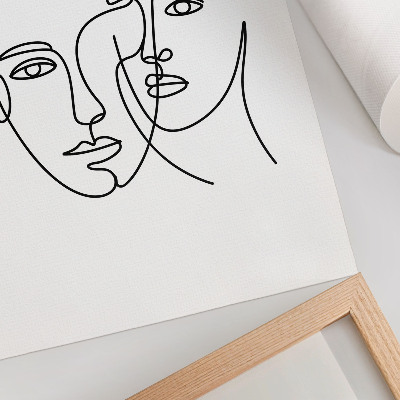 Poster rezistent pentru perete Portrete minimaliste, artă liniară, profunzime, emoții