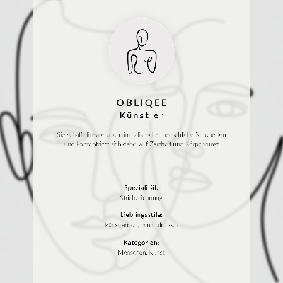 Poster în culori saturate Tehnica fețelor în linie, minimalism, eleganță