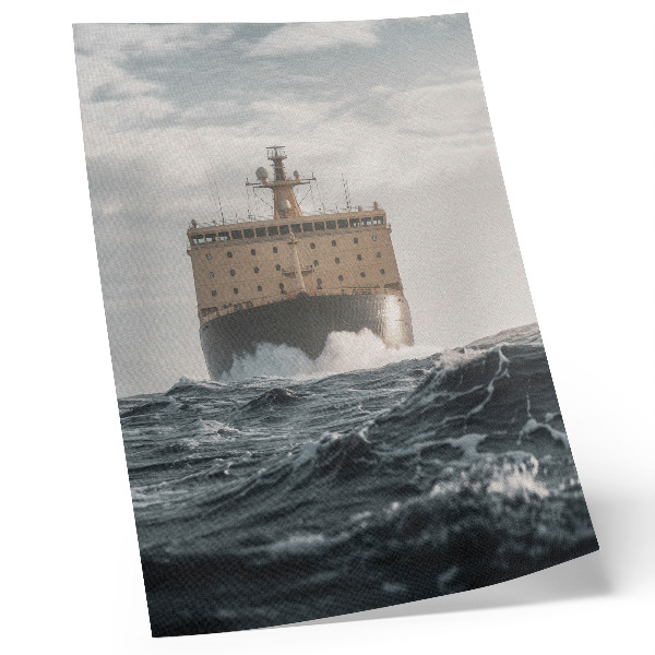 Poster în culori saturate Navă pe mare Minimalism Armonie și Maiestate