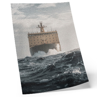 Poster în culori saturate Navă pe mare Minimalism Armonie și Maiestate