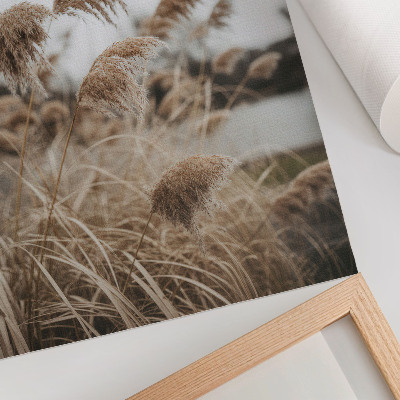 Poster rezistent pentru perete Fire delicate de iarbă maro gri atmosferă a naturii