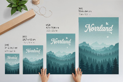 Poster rezistent pentru perete Munți albaștri copaci verzi spațiu natură