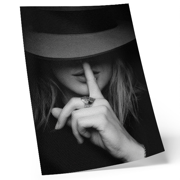 Poster rezistent pentru perete Figură misterioasă, pălărie, tăcere, blândețe