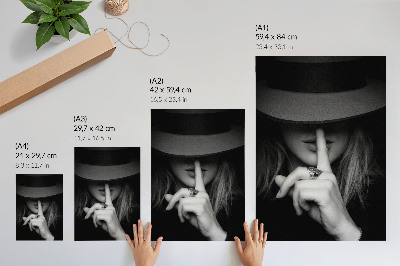 Poster rezistent pentru perete Figură misterioasă, pălărie, tăcere, blândețe