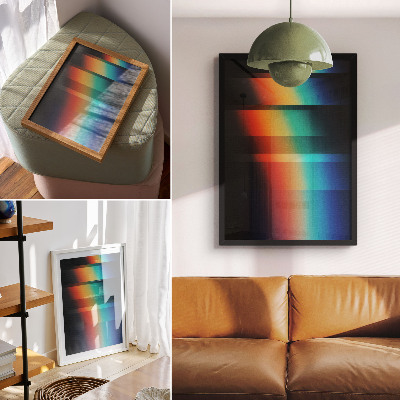 Poster în culori saturate Efect de adâncime cu dungi orizontale colorate