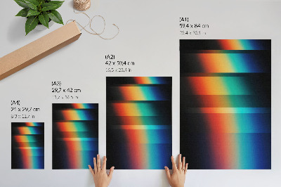 Poster în culori saturate Efect de adâncime cu dungi orizontale colorate