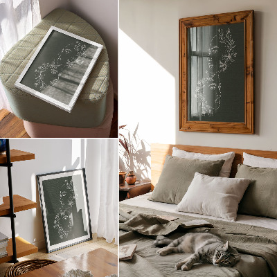 Poster rezistent pentru perete Linii delicate, flori, compoziție modernă