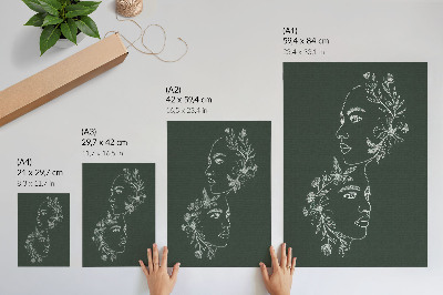 Poster rezistent pentru perete Linii delicate, flori, compoziție modernă