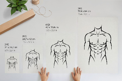 Poster în culori saturate Linii negre pe fundal deschis - estetică minimalistă