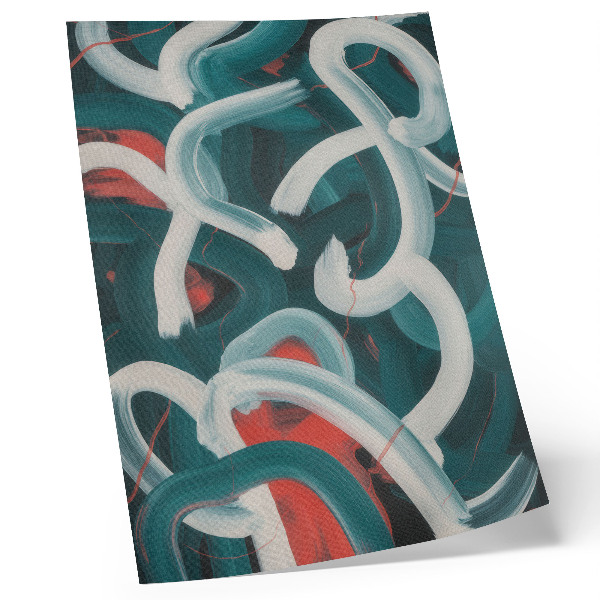 Poster rezistent pentru perete Linii dinamice abstracte turcoaz culori