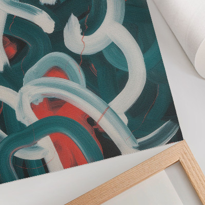 Poster rezistent pentru perete Linii dinamice abstracte turcoaz culori
