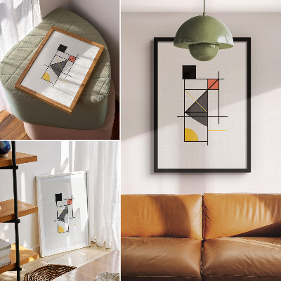 Poster rezistent pentru perete Linii de model geometric, forme moderne