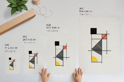 Poster rezistent pentru perete Linii de model geometric, forme moderne