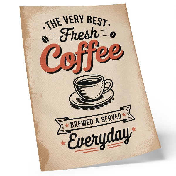 Grafică modernă pe pânză Ceașcă de cafenea în stil retro