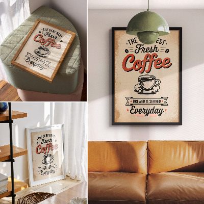Grafică modernă pe pânză Ceașcă de cafenea în stil retro
