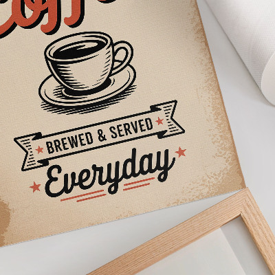 Grafică modernă pe pânză Ceașcă de cafenea în stil retro