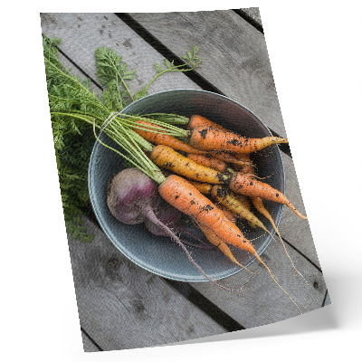 Poster rezistent pentru perete Bol cu ​​legume suculente, stil rustic, din lemn