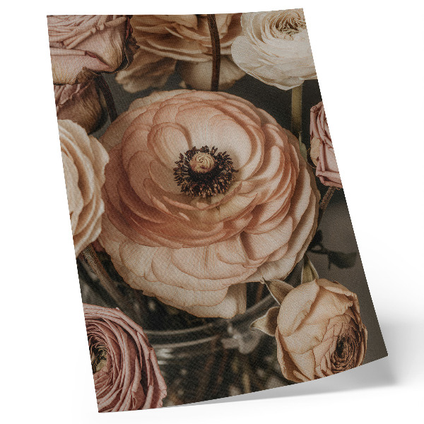 Grafică modernă pe pânză Flori pastelate, eleganță, armonie, senzualitate