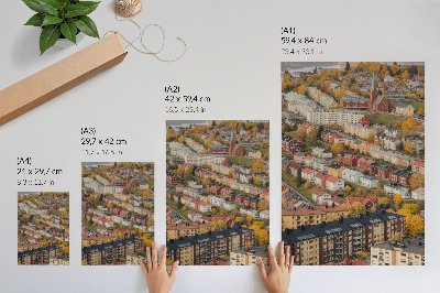 Grafică modernă pe pânză Clădiri colorate pe străzi șerpuitoare