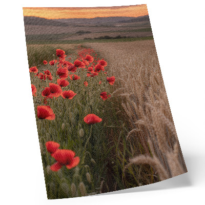 Grafică modernă pe pânză Maci apus de soare natură culori armonie