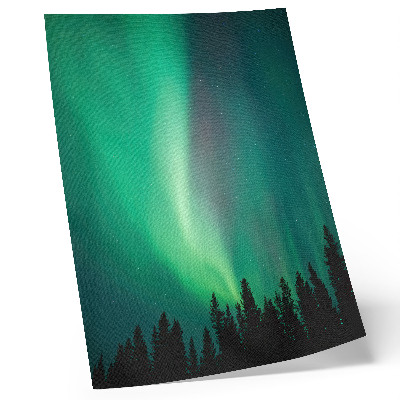 Poster rezistent pentru perete Aurora copaci verzi noapte natură magică