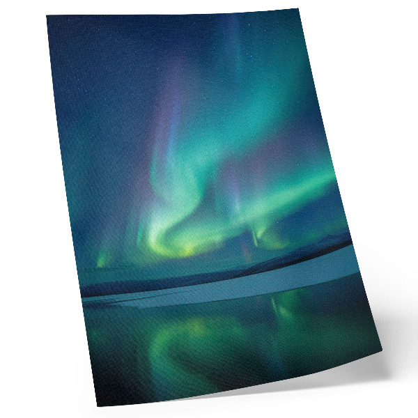 Poster rezistent pentru perete Aurora boreală în fundalul naturii frumoase de noapte