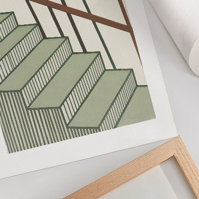Poster rezistent pentru perete Geometrie scări dinamism minimalism eleganță