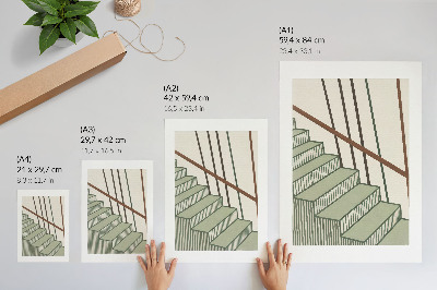 Poster rezistent pentru perete Geometrie scări dinamism minimalism eleganță