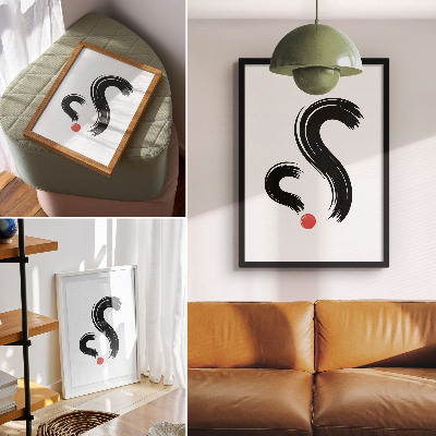 Poster în culori saturate Contraste minimaliste, dinamică, accent roșu