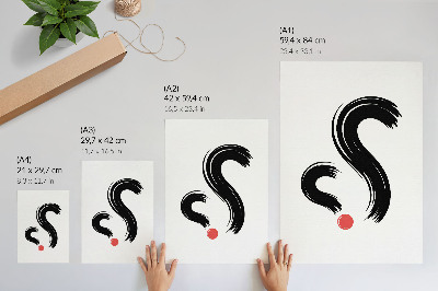 Poster în culori saturate Contraste minimaliste, dinamică, accent roșu