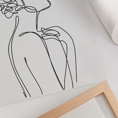 Grafică modernă pe pânză O imagine minimalistă a unei siluete feminine
