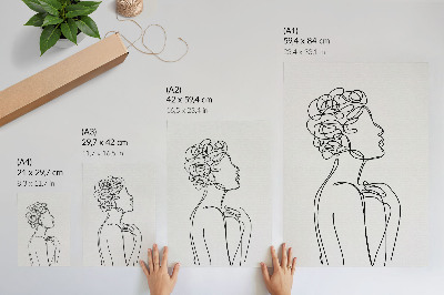 Grafică modernă pe pânză O imagine minimalistă a unei siluete feminine