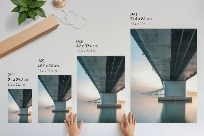 Poster rezistent pentru perete Pod peste apă, eleganță minimalistă, modernitate