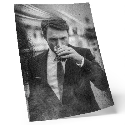 Poster în culori saturate Un portret alb-negru plin de eleganță