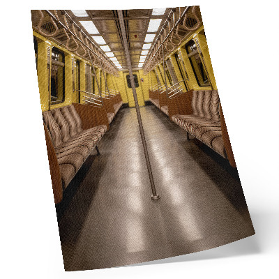 Poster în culori saturate Interiorul metroului, lemn galben, modern