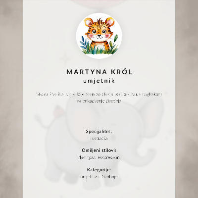 Poster rezistent pentru perete Elefant cu balon roz vesel pentru copii