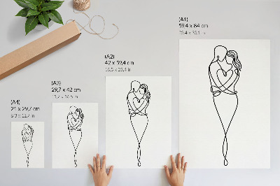 Grafică modernă pe pânză Design minimalist pentru cupluri cu linie de inimă