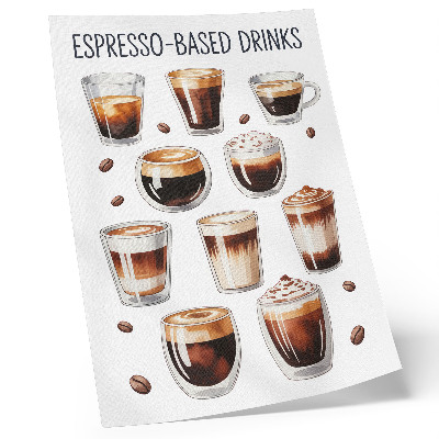 Grafică modernă pe pânză Cești elegante pline de espresso și cafea cu lapte