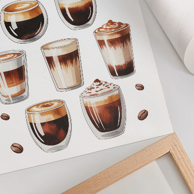 Grafică modernă pe pânză Cești elegante pline de espresso și cafea cu lapte