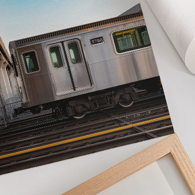 Poster rezistent pentru perete Tren pod modern pisică albastră cer